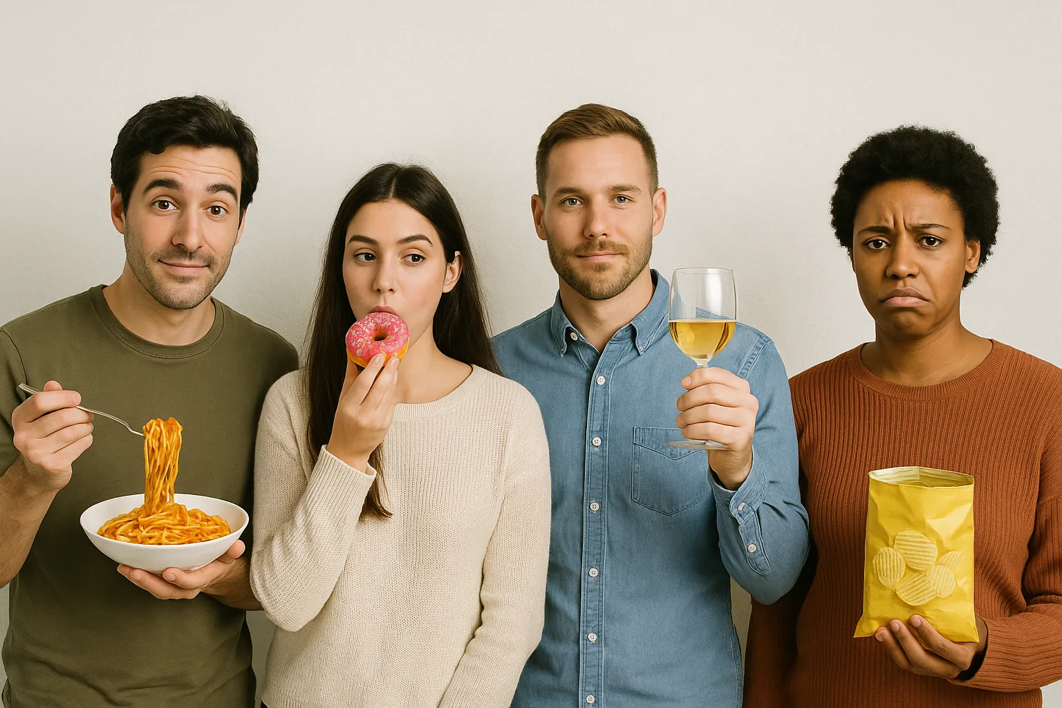Qual seu ponto fraco? Massas, Doces, Álcool ou Ultra-Processados.